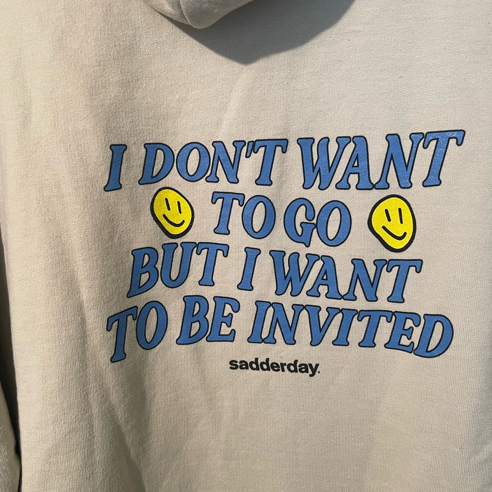 Sadderday by Champion Graphic Hoodie Sz 2XL - Picture 5 of 5